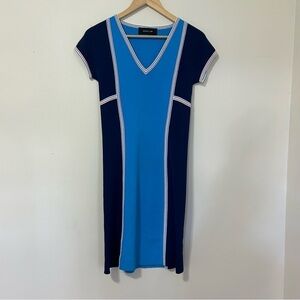 Derek Lam Colorblocked Stretch‎ Knit Dress in Blue sz S